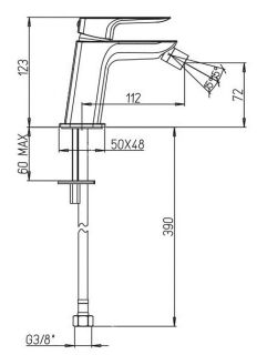 Смеситель для биде Paini Nove 09YO304 чёрный матовый